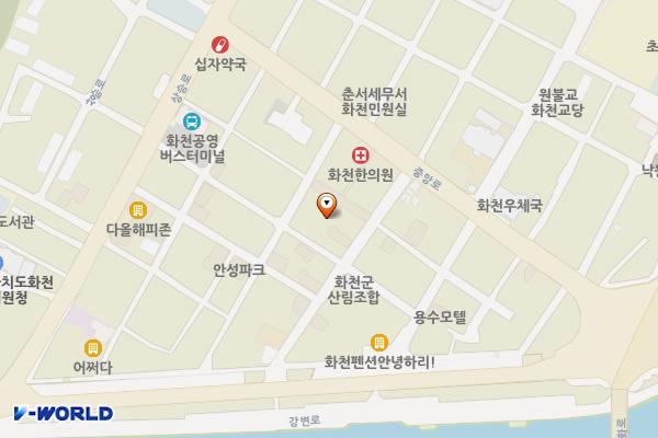화천시장가동 위치 지도 — 강원특별자치도 화천군 화천읍 중앙로4길13-8