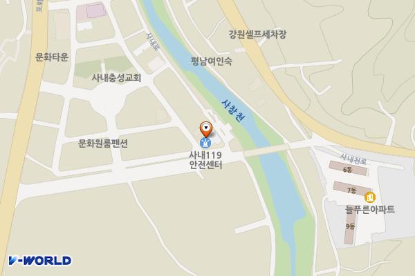 화천소방소 사내119지역대 위치 지도 — 강원특별자치도 화천군 사내면 문화마을1길6