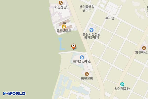 물레방아공원 위치 지도 — 강원특별자치도 화천군 화천읍 상승로95