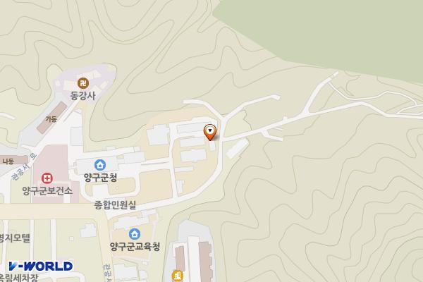 양구군청 별관(3층) 위치 지도 — 강원특별자치도 양구군 양구읍 관공서로38번길 15, 상하수도사업소, 자료관
