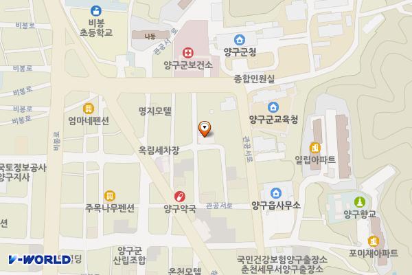 반석교회 화장실 위치 지도 — 강원특별자치도 양구군 양구읍 관공서로43번길 7