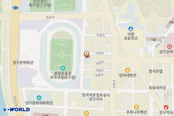 양구실내탁구연습장 위치 지도 — 강원특별자치도 양구군 양구읍 함춘로 10