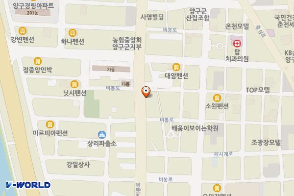 양구노인종합복지센터 위치 지도 — 강원특별자치도 양구군 양구읍 비봉로 46-11, 양구노인복지센