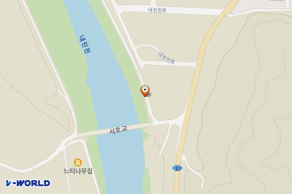 현5리 서바소 다리입구 위치 지도 — 기린면 현리 822-2