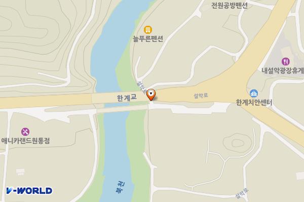 민예단지 굴다리 위치 지도 — 북면 한계리 1251-3