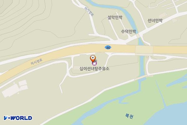 12선녀탕주유소 위치 지도 — 강원특별자치도 인제군 북면 미시령로 660