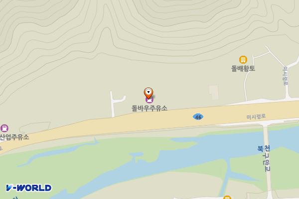 현대오일뱅크(주) 돌바우주유소 위치 지도 — 강원특별자치도 인제군 북면 미시령로 979