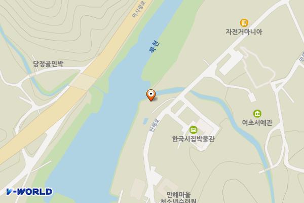 만해마을위 위치 지도 — 북면 용대리 1119-9