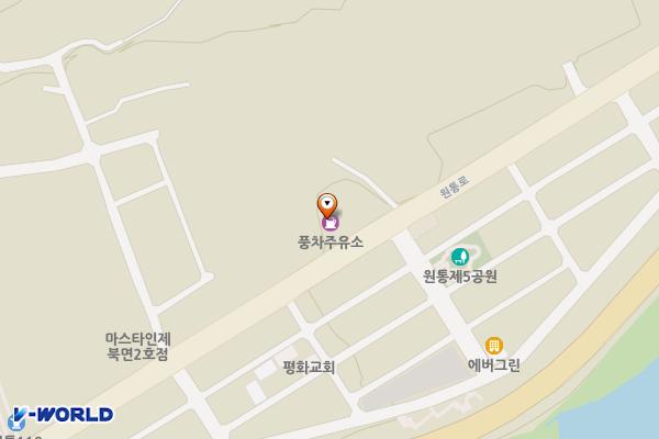 풍차주유소 위치 지도 — 강원특별자치도 인제군 북면 원통로 331