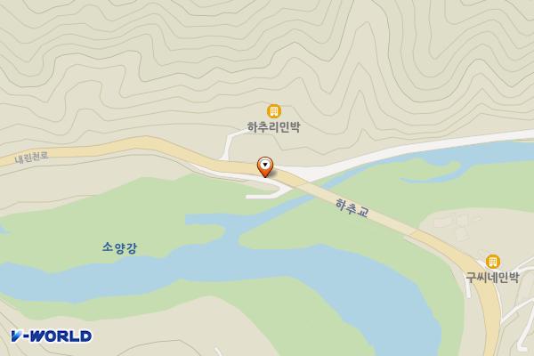 하추리 정류소 위치 지도 — 인제읍 하추리 524-2
