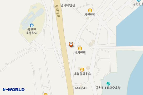 공현진1리해변 위치 지도 — 강원특별자치도 고성군 죽왕면 공현진길 15
