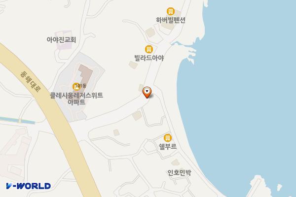 청간해변(입구) 위치 지도 — 강원특별자치도 고성군 토성면 청간리 1-24