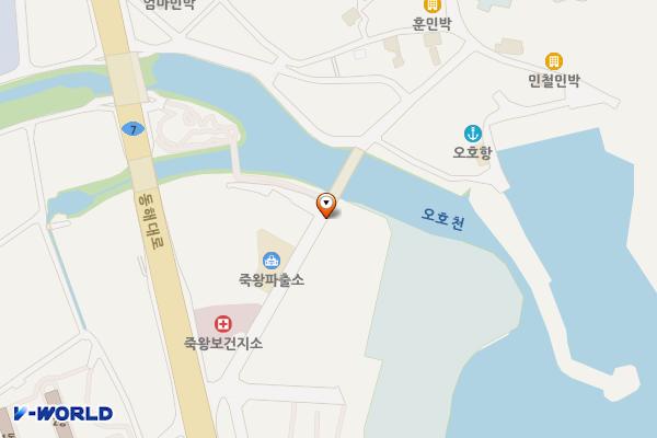 지질공원탐방센터 위치 지도 — 강원특별자치도 고성군 죽왕면 심층수길 22-1