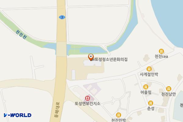 토성면행정복지센터 화장실(1층) 위치 지도 — 강원특별자치도 고성군 토성면 천진해변길 88