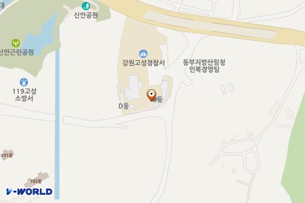 고성경찰서 별관(1층) 위치 지도 — 강원특별자치도 고성군 간성읍 탑동길12