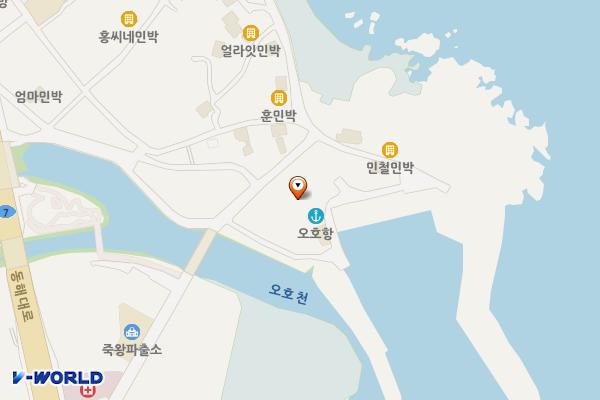 오호항 위치 지도 — 강원특별자치도 고성군 죽왕면 심층수길 36