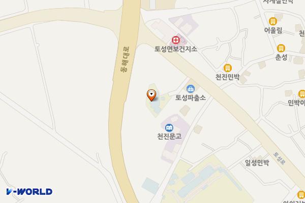 토성공공도서관(학습관2층) 위치 지도 — 강원특별자치도 고성군 토성면 토성로 167-6