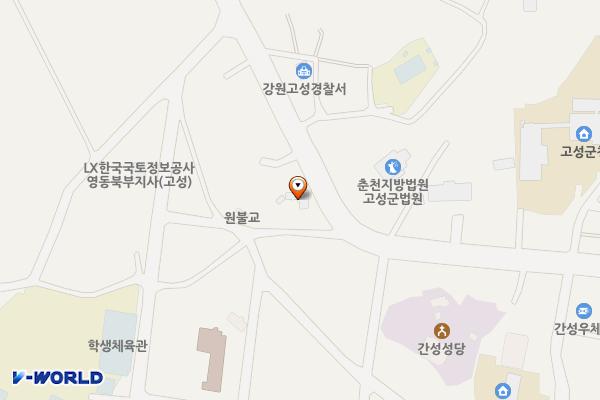 고성군선거관리위원회(1.5층) 위치 지도 — 강원특별자치도 고성군 간성읍 간성로 91