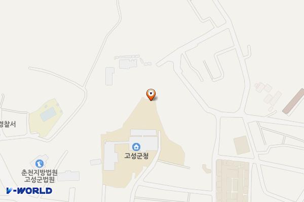 고성군청본관(3층) 위치 지도 — 강원특별자치도 고성군 간성읍 고성중앙길 9