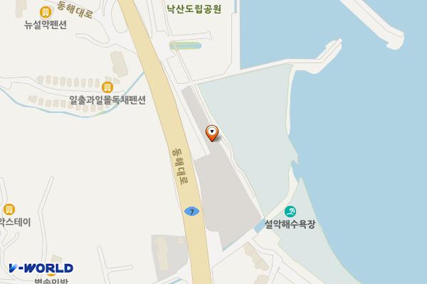 설악해수욕장 화장실 위치 지도 — 강원특별자치도 양양군 강현면 동해대로 3264