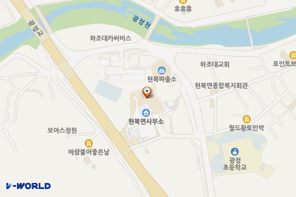 현북보건지소 화장실 위치 지도 — 강원특별자치도 양양군 현북면 하조대1길 41-10
