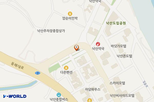 낙산대형주차장 도로변 공중화장실 위치 지도 — 강원특별자치도 양양군 강현면 낙산사로 18
