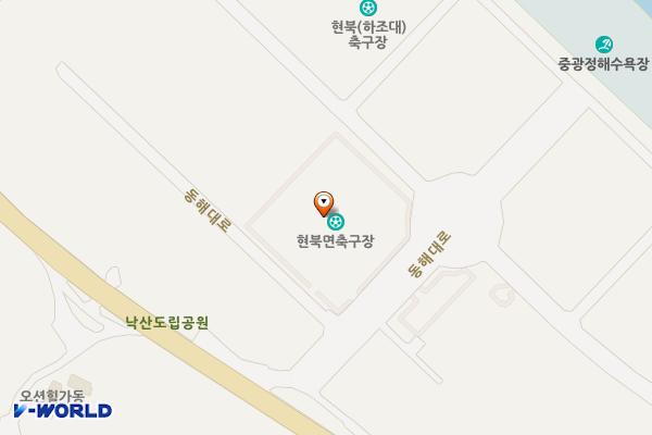 현북생활체육공원 공중화장실 위치 지도 — 강원특별자치도 양양군 현북면 중광정리 510