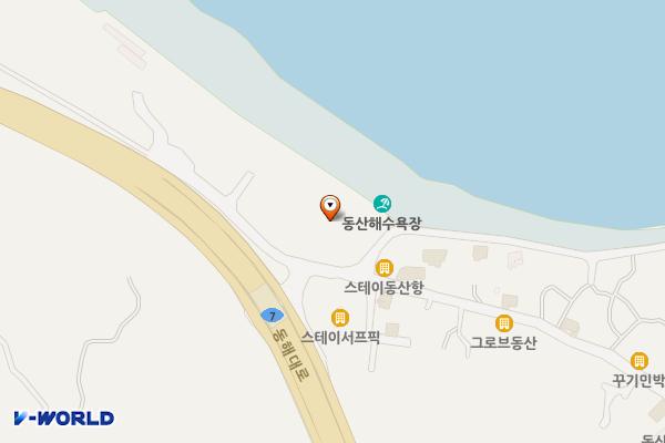 동산해수욕장 야영장 화장실 위치 지도 — 강원특별자치도 양양군 현남면 동산리 203-54