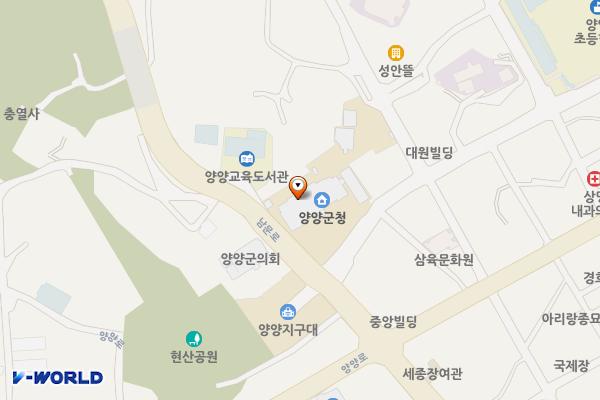 양양군청 별관(2) 2층 위치 지도 — 강원특별자치도 양양군 양양읍 군청길 1, 양양군청