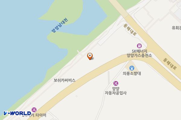양양군여성회관 화장실 위치 지도 — 강원특별자치도 양양군 양양읍 안산1길 36