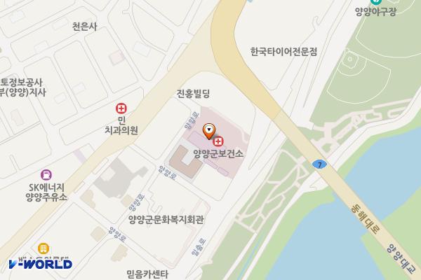 양양군보건소 화장실 위치 지도 — 강원특별자치도 양양군 양양읍 양양로 9-5