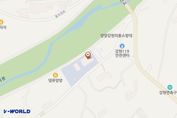 강현면 게이트볼장 화장실 위치 지도 — 강원특별자치도 양양군 강현면 장산1길 42