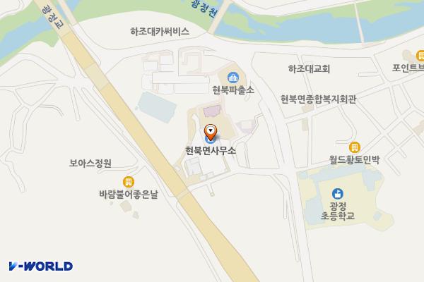 현북면사무소 화장실 위치 지도 — 강원특별자치도 양양군 현북면 하조대1길 41-8