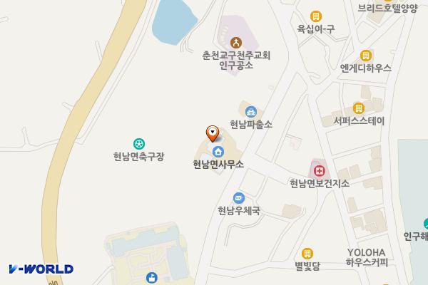 현남면사무소 화장실 위치 지도 — 강원특별자치도 양양군 현남면 인구중앙길 45