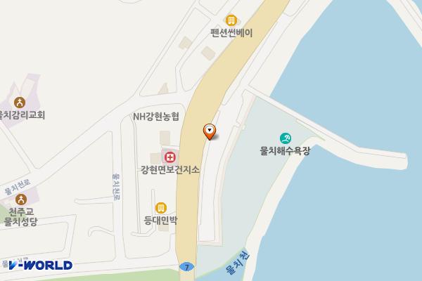 물치해수욕장 화장실 위치 지도 — 강원특별자치도 양양군 강현면 동해대로 3552