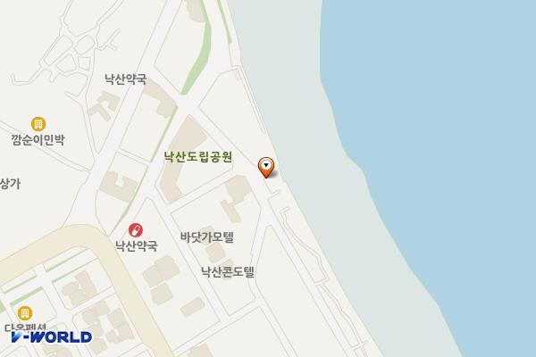 낙산A지구 백사장 공중화장실 위치 지도 — 강원특별자치도 양양군 강현면 해맞이길 17