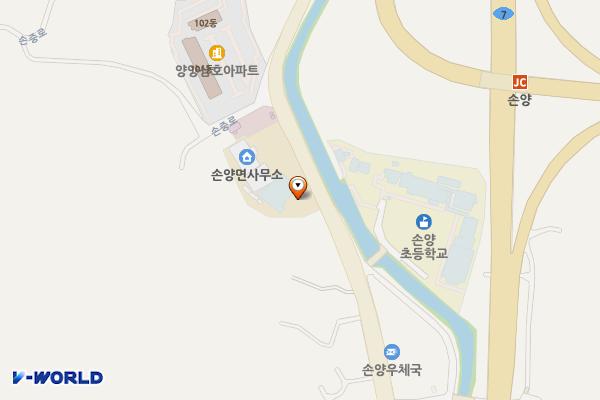 손양면보건지소 화장실 위치 지도 — 강원특별자치도 양양군 손양면 손중로 209