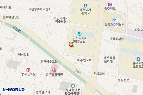충주시립도서관화장실(본관)(6개) 위치 지도 — 충청북도 충주시 예성로 207(교현동)