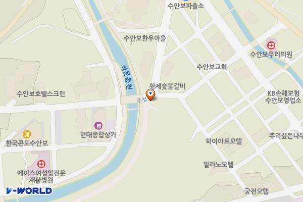 수안보족욕체험장 위치 지도 — 충청북도 충주시 수안보면  주정산로 35