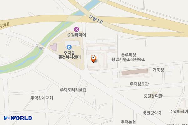 주덕읍 문화복지센터 위치 지도 — 충청북도 충주시 주덕읍 신양2길 32