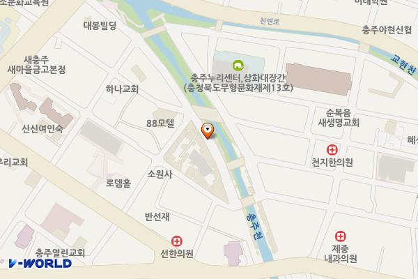 무학시장화장실(2) 위치 지도 — 충청북도 충주시 무학천변길 87(봉방동)