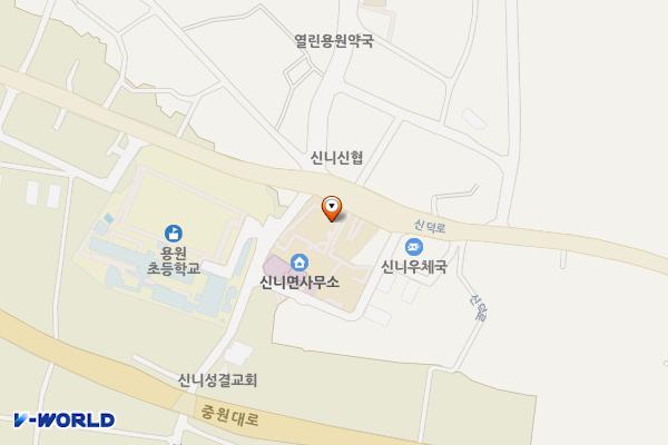 신니면 행정복지센터 화장실(외부) 위치 지도 — 충청북도 충주시 신니면 신덕로 780