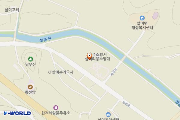 살미복지회관화장실 (2개) 위치 지도 — 충청북도 충주시 살미면 세성로 41