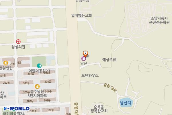 남산클린주유소 화장실 위치 지도 — 충청북도 충주시 금봉대로 352(교현동)