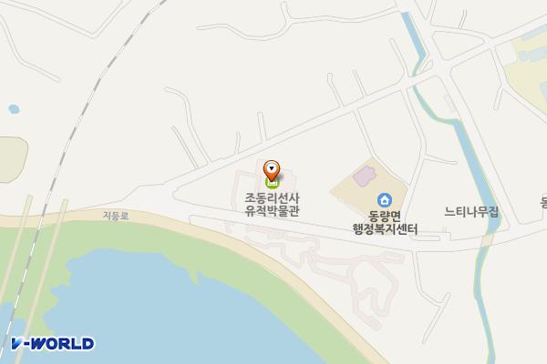 선사유적박물관 화장실(2개) 위치 지도 — 충청북도 충주시 동량면 조동1길 15