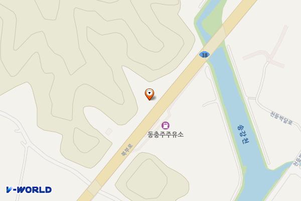 천지인주유소 화장실 위치 지도 — 충청북도 충주시 산척면 북부로 3007