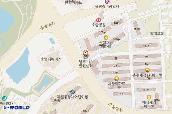 충주소방서 호암안전센터 1층 위치 지도 — 충청북도 충주시 호암대로 13