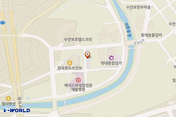수안보풍물시장 공영주차장 화장실 위치 지도 — 충청북도 충주시 수안보면 주정산로 53