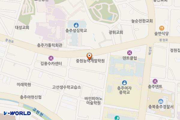 교현근린공원화장실 위치 지도 — 충청북도 충주시 봉현로 264