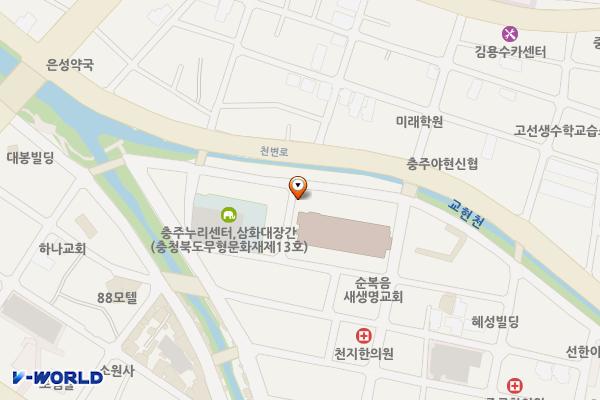 중소상인회관공중화장실 위치 지도 — 충청북도 충주시 충인1길 22(충의동)